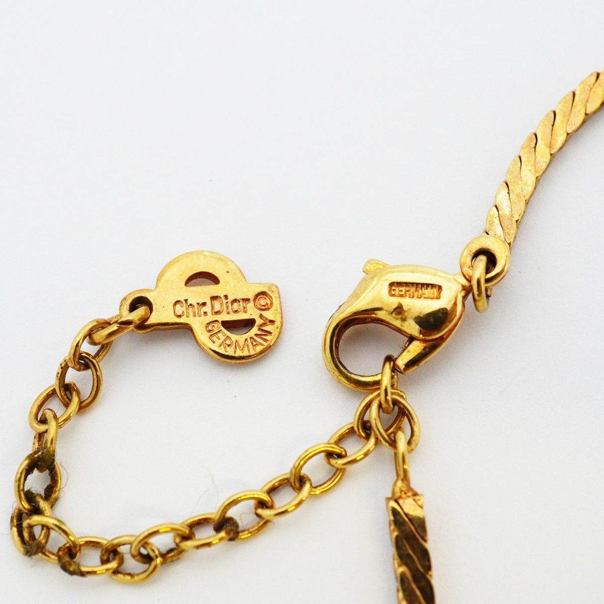 Dior Necklace Logo Gold Plated Rhinestone — view 4