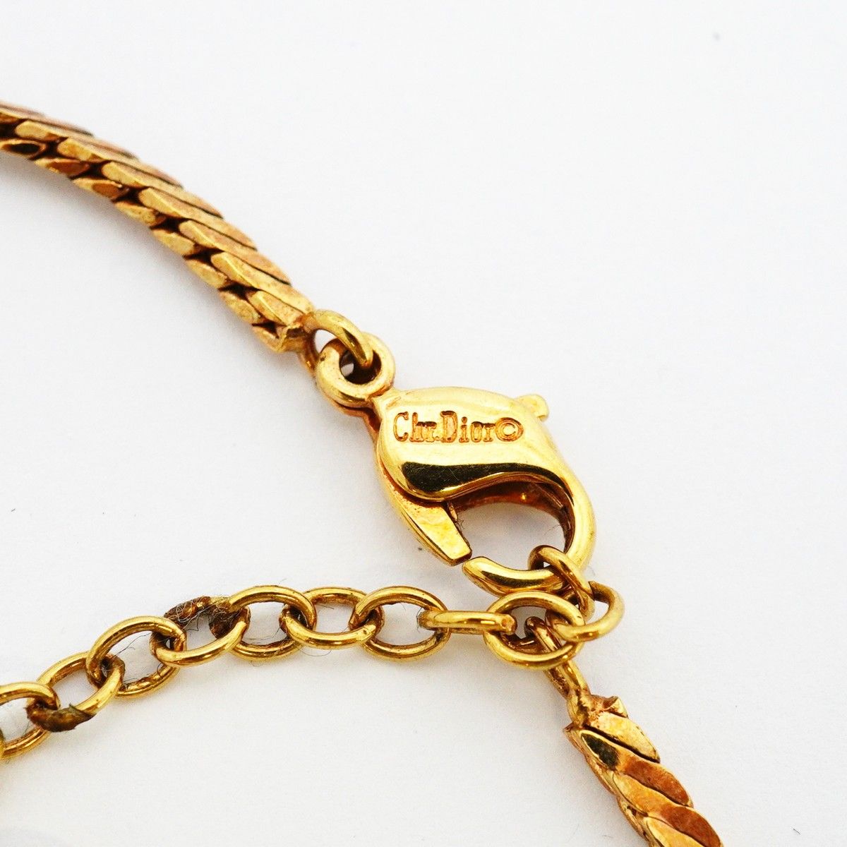 Dior Necklace Logo Gold Plated Rhinestone — view 5