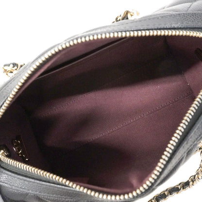 Chanel Handbag Quilted Caviar Leather Black Champagne Gold 2-Way — view 4