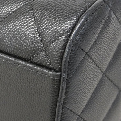 Chanel Handbag Quilted Caviar Leather Black Champagne Gold 2-Way — view 9