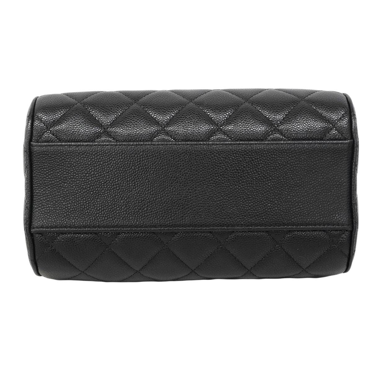 Chanel Handbag Quilted Caviar Leather Black Champagne Gold 2-Way — view 3