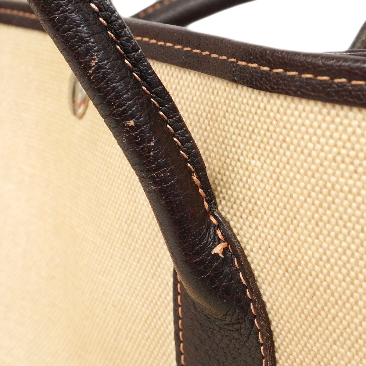 Hermes Tote Garden Party PM Toile Ash Brown Beige Silver — view 7