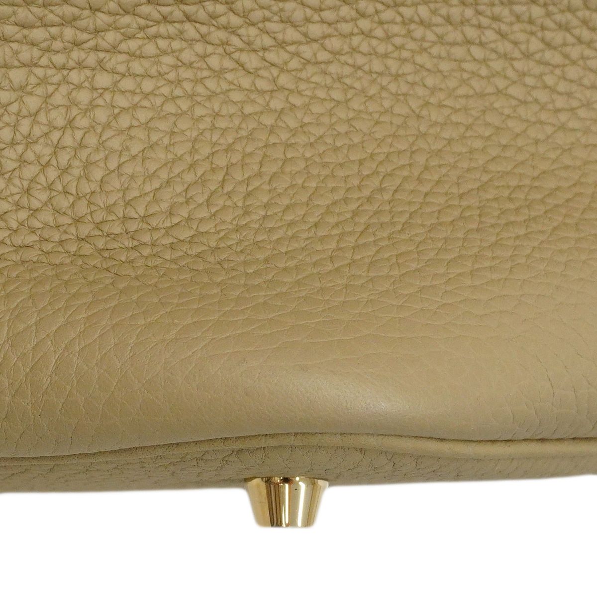 Hermes Handbag Picotin Lock Taurillon Clemence Beige Marfa Gold — view 6