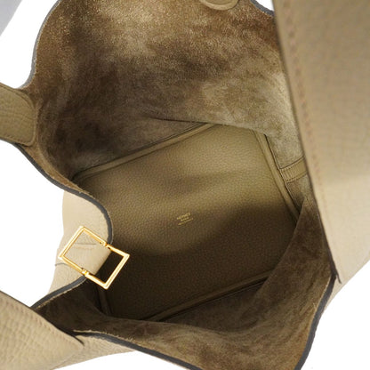 Hermes Handbag Picotin Lock Taurillon Clemence Beige Marfa Gold — view 4