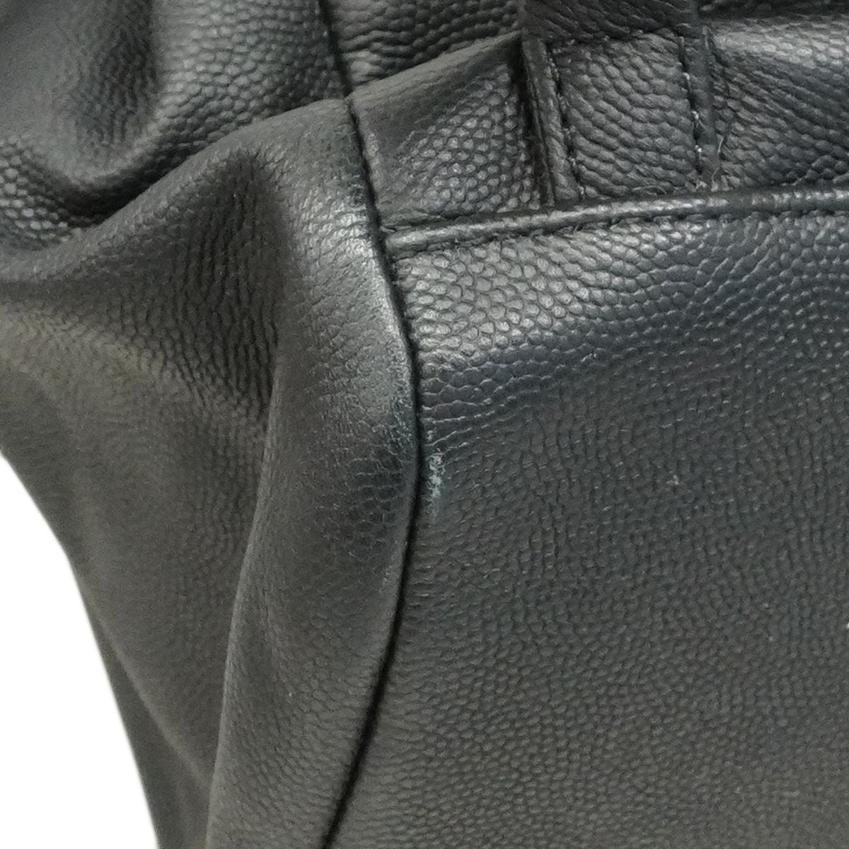 Chanel Backpack Quilted Caviar Leather Black Champagne Gold — view 7