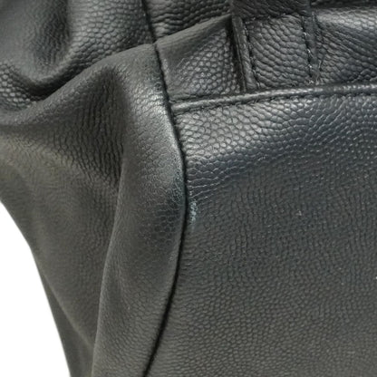 Chanel Backpack Quilted Caviar Leather Black Champagne Gold — view 7