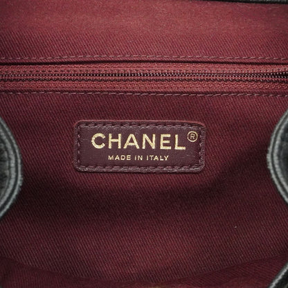 Chanel Backpack Quilted Caviar Leather Black Champagne Gold — view 5
