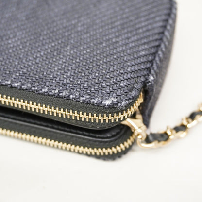 Chanel Shoulder Wallet Deauville Tweed Navy Champagne Gold Handbag — view 6