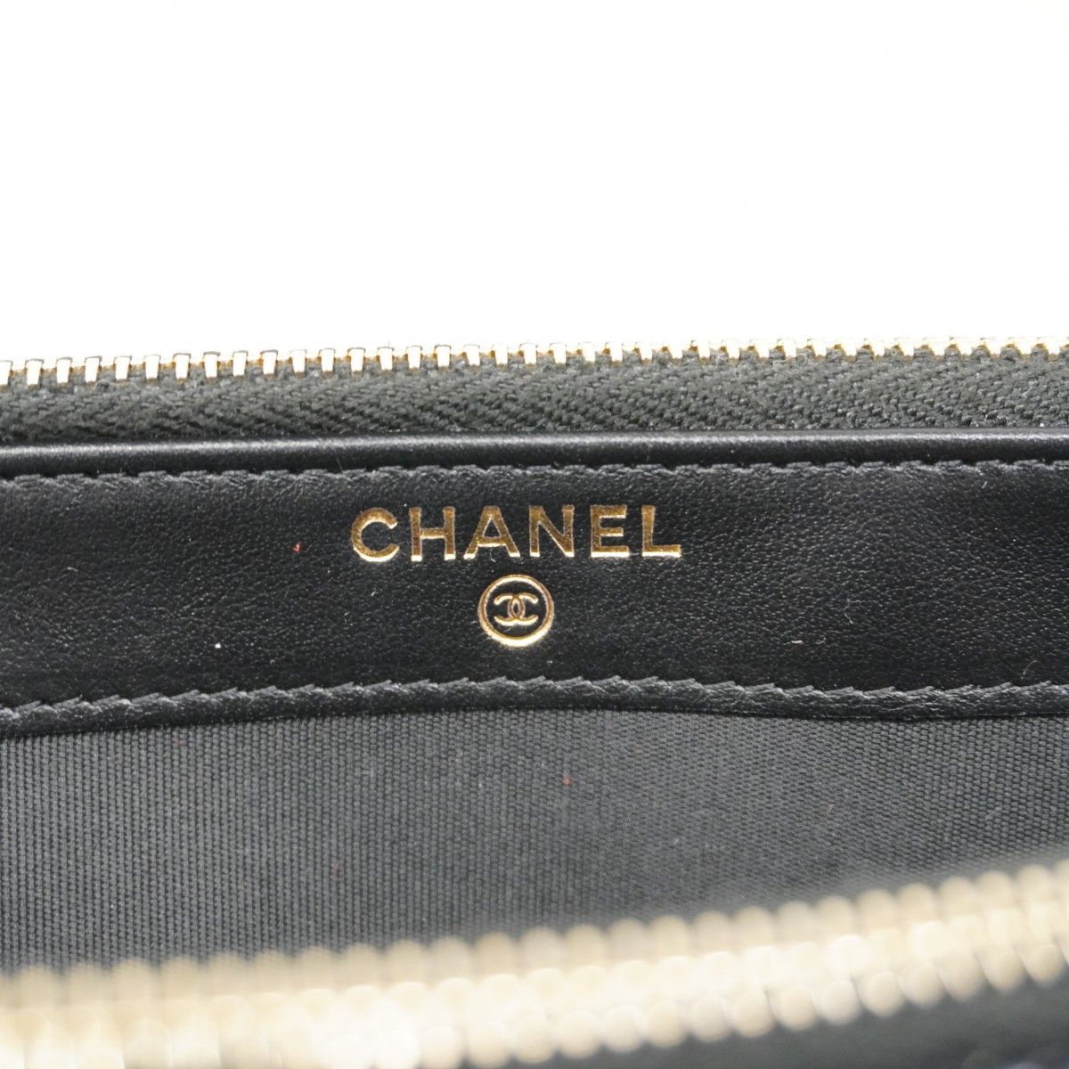 Chanel Shoulder Wallet Deauville Tweed Navy Champagne Gold Handbag — view 5
