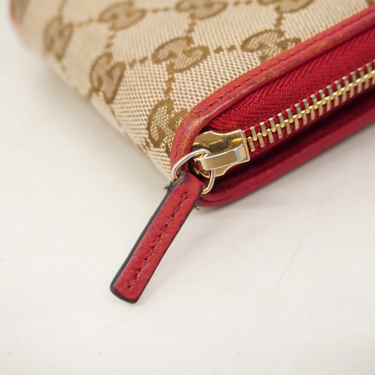 Gucci Wallet GG Canvas Beige Red Gold — view 8