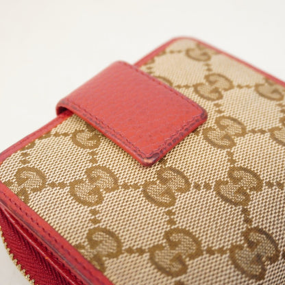 Gucci Wallet GG Canvas Beige Red Gold — view 9
