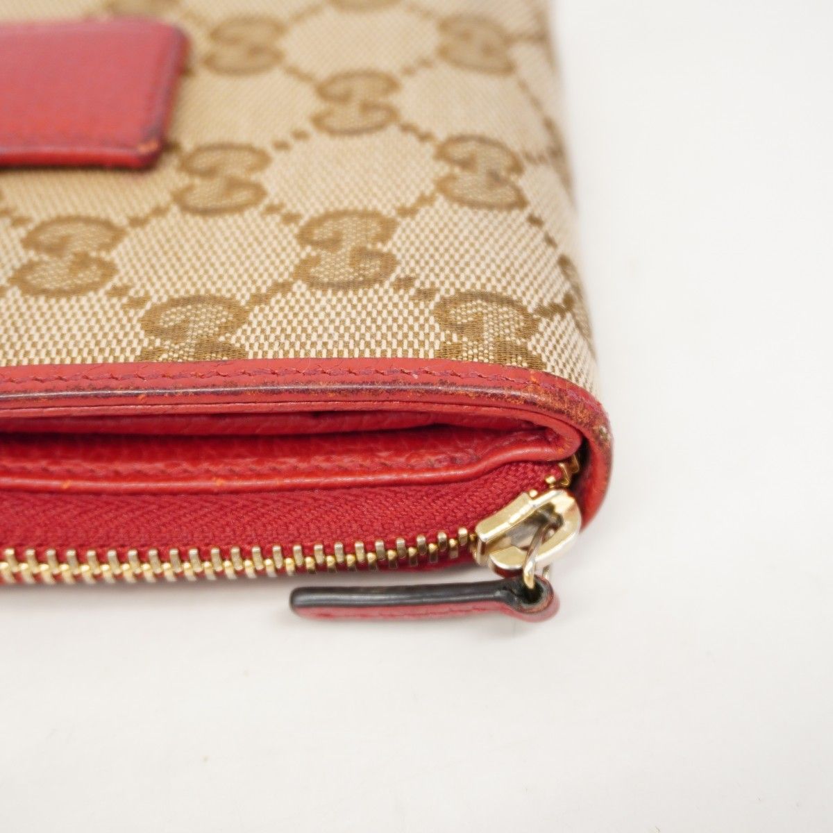 Gucci Wallet GG Canvas Beige Red Gold — view 7