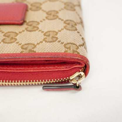 Gucci Wallet GG Canvas Beige Red Gold — view 7