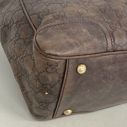 Gucci Tote Guccissima Leather Dark Brown Chien Pants Gold — view 9