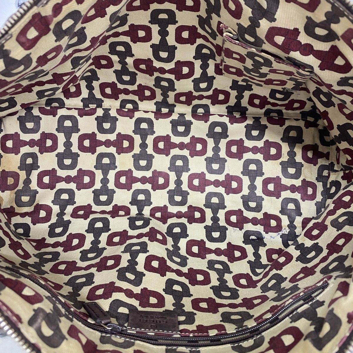 Gucci Tote Guccissima Leather Dark Brown Chien Pants Gold — view 4