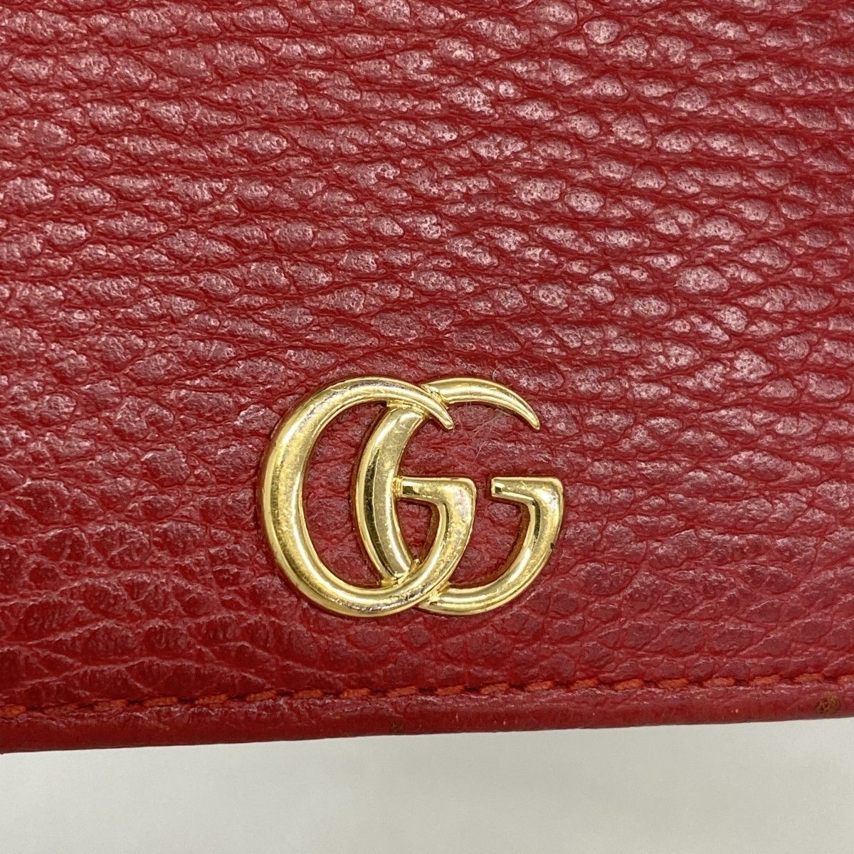 Gucci Coin Case GG Marmont Leather Red Gold — view 7