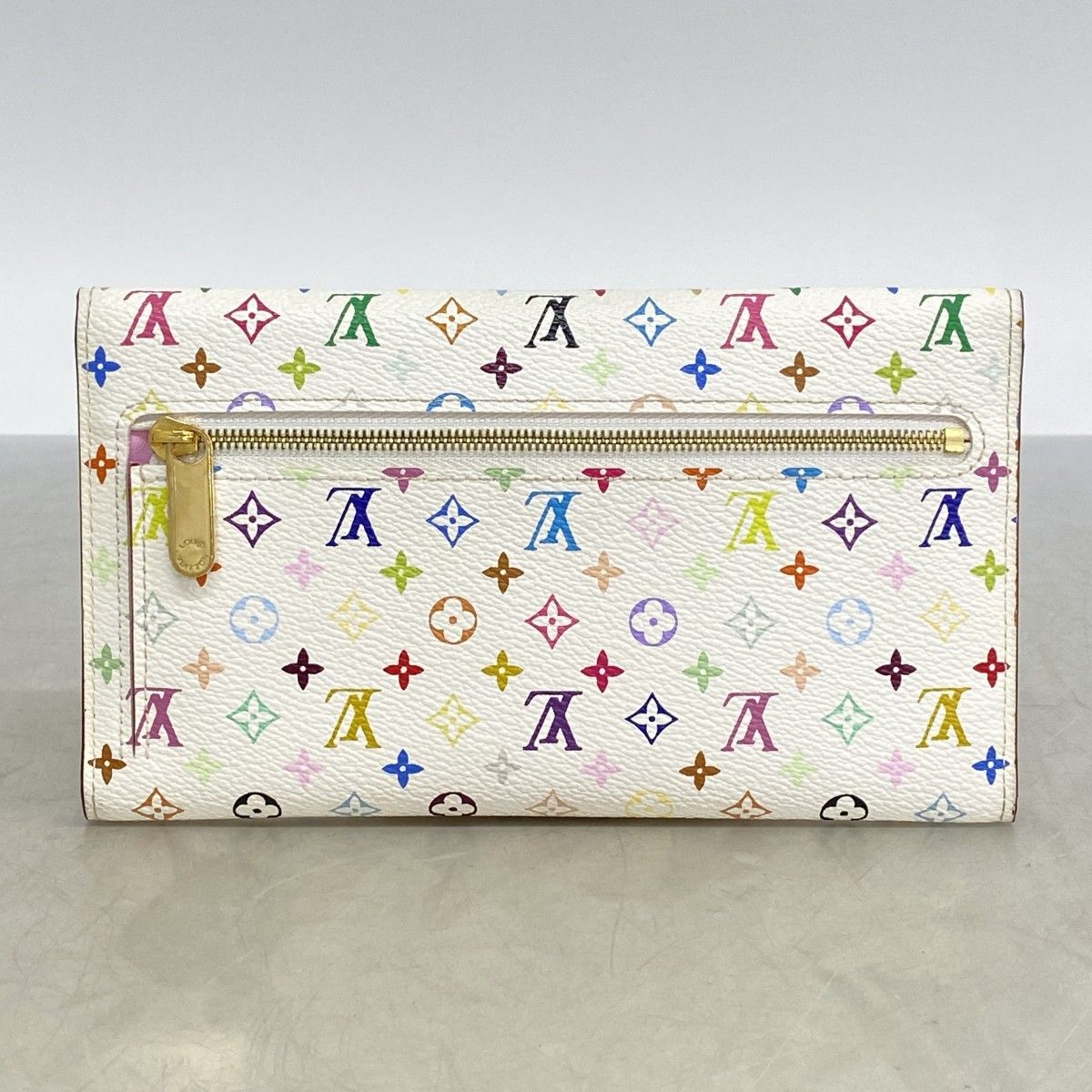 Louis Vuitton Trifold Wallet Monogram Multicolor Portefeuille Eugenie Blanc Rich — view 7