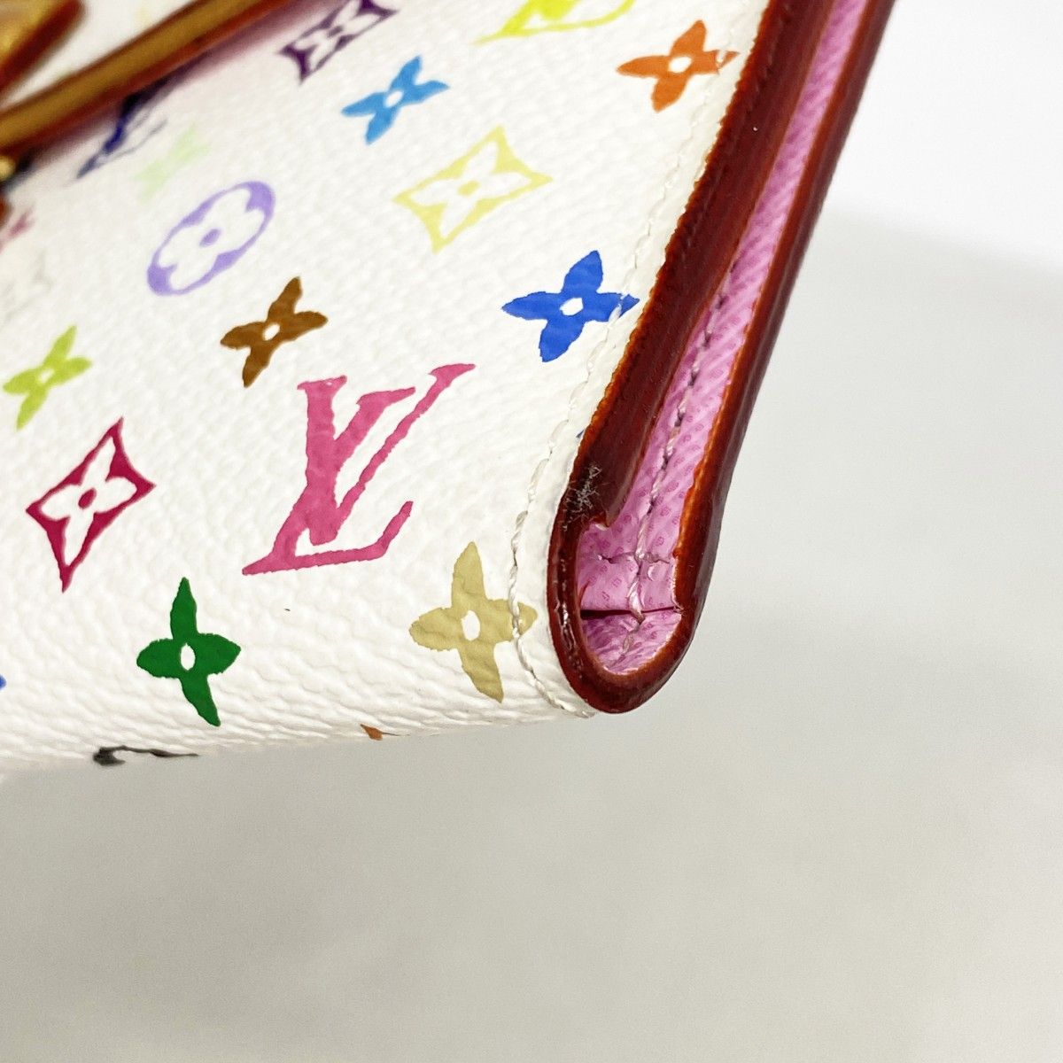 Louis Vuitton Trifold Wallet Monogram Multicolor Portefeuille Eugenie Blanc Rich — view 6
