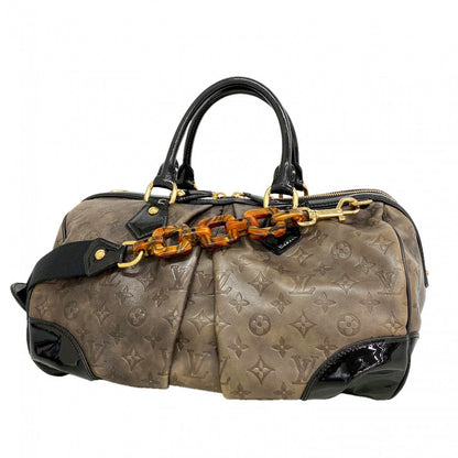 Louis Vuitton Handbag Monogram Steven Black Brown