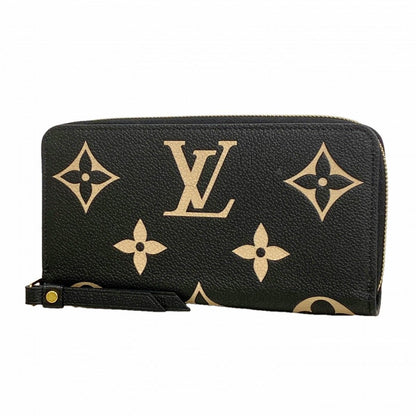 Louis Vuitton Wallet Monogram Empreinte Bicolor Zippy Black Beige