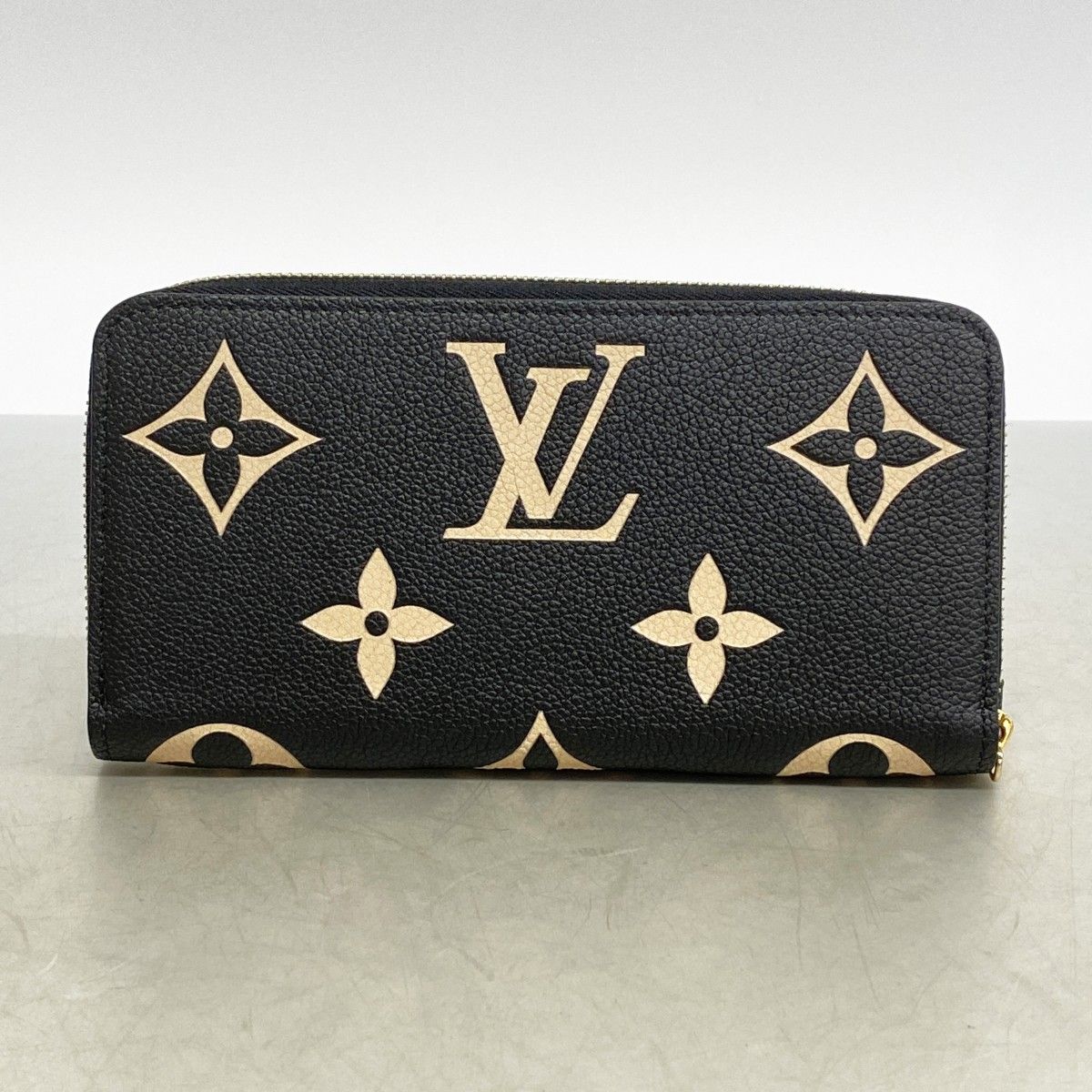 Louis Vuitton Wallet Monogram Empreinte Bicolor Zippy Black Beige — view 5