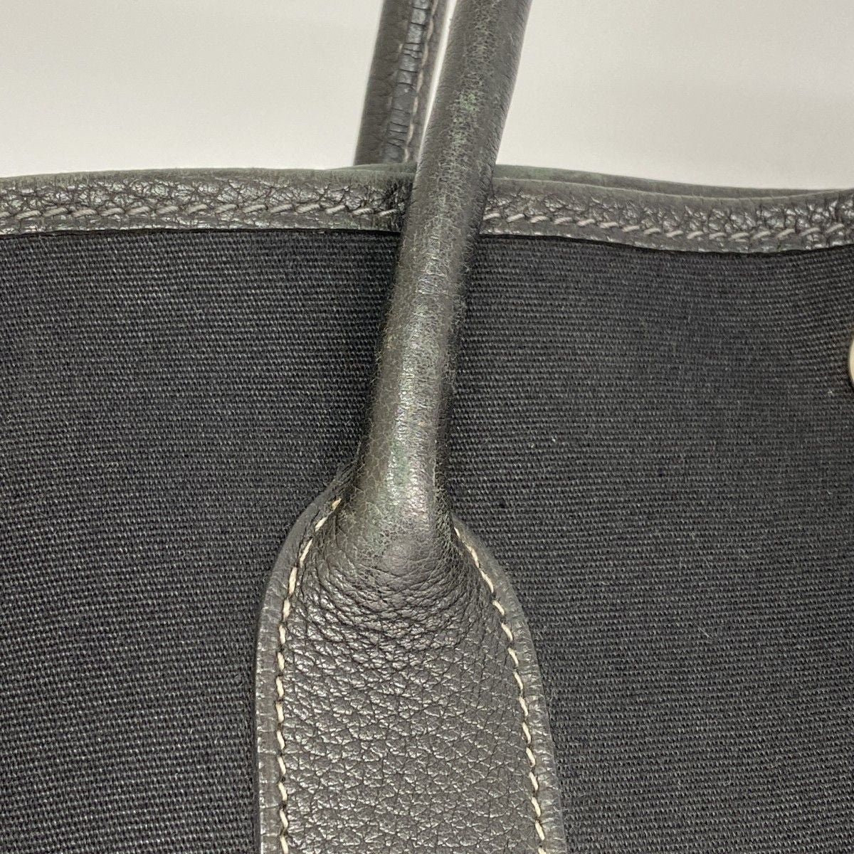 Hermes Tote Garden Party PM Toile Officier Black Silver — view 9