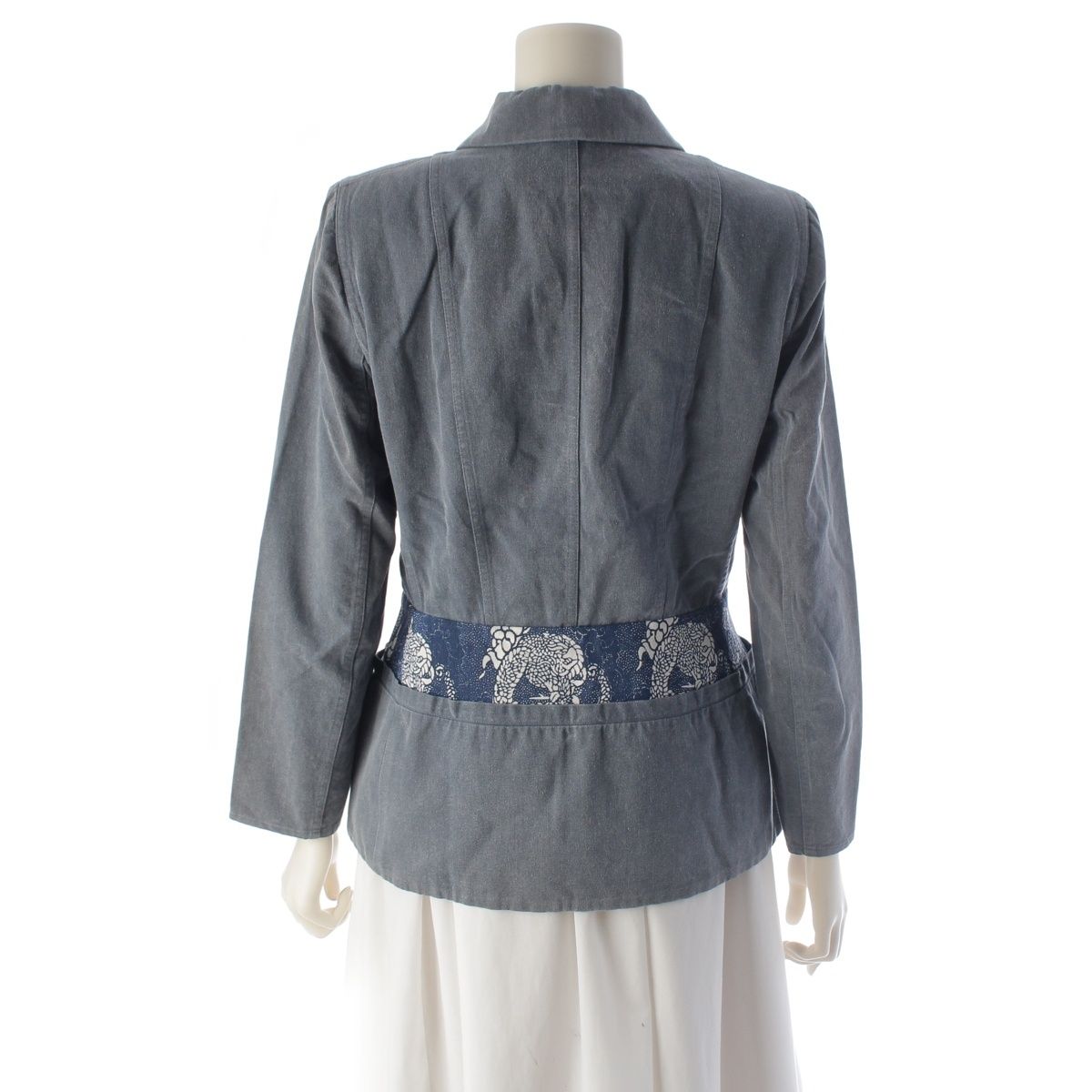 Dior Cotton Logo Flower Zip Terre Jacket Top Blue 40 — view 4