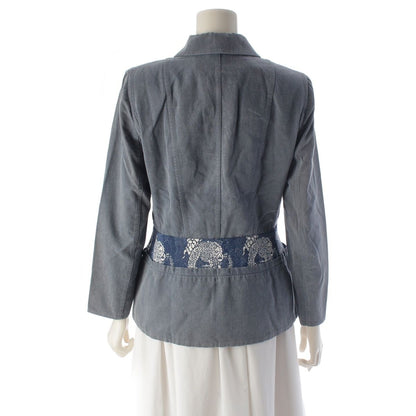 Dior Cotton Logo Flower Zip Terre Jacket Top Blue 40 — view 4