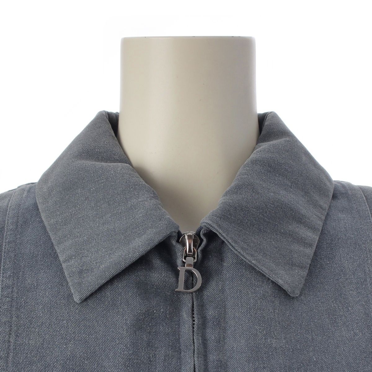 Dior Cotton Logo Flower Zip Terre Jacket Top Blue 40 — view 5