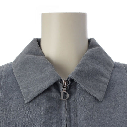 Dior Cotton Logo Flower Zip Terre Jacket Top Blue 40 — view 5