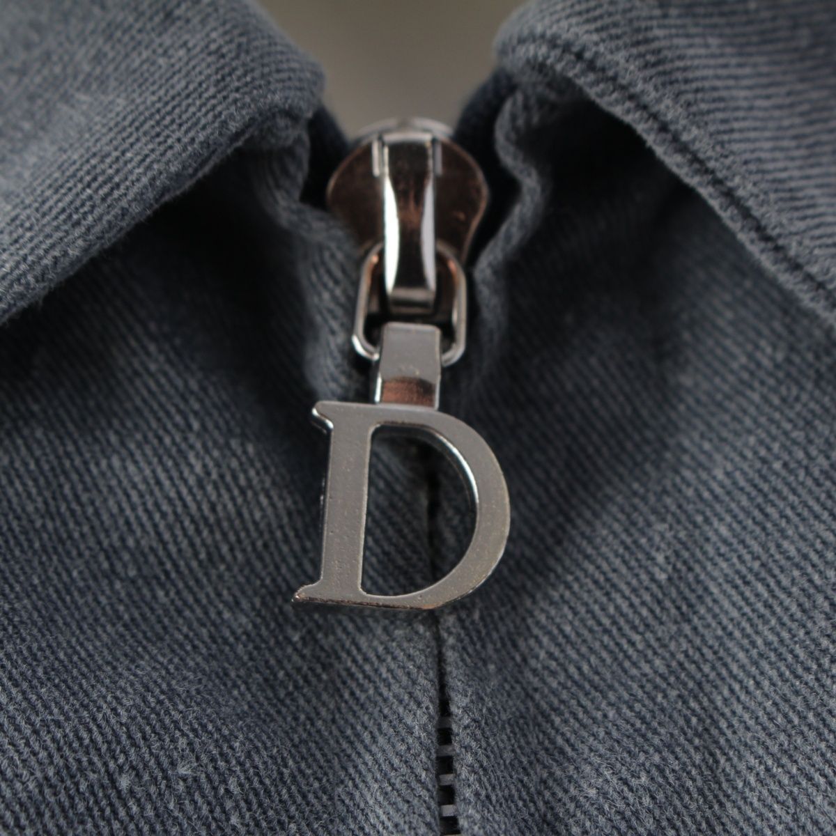 Dior Cotton Logo Flower Zip Terre Jacket Top Blue 40 — view 7