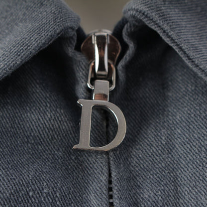 Dior Cotton Logo Flower Zip Terre Jacket Top Blue 40 — view 7
