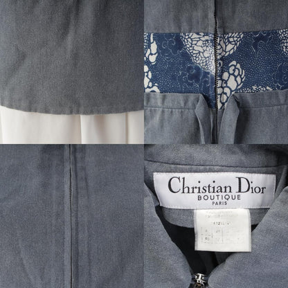 Dior Cotton Logo Flower Zip Terre Jacket Top Blue 40 — view 9