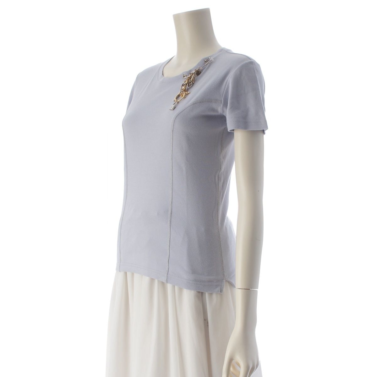 Louis Vuitton Cotton Charm Short Sleeve T-Shirt Top Blue — view 2