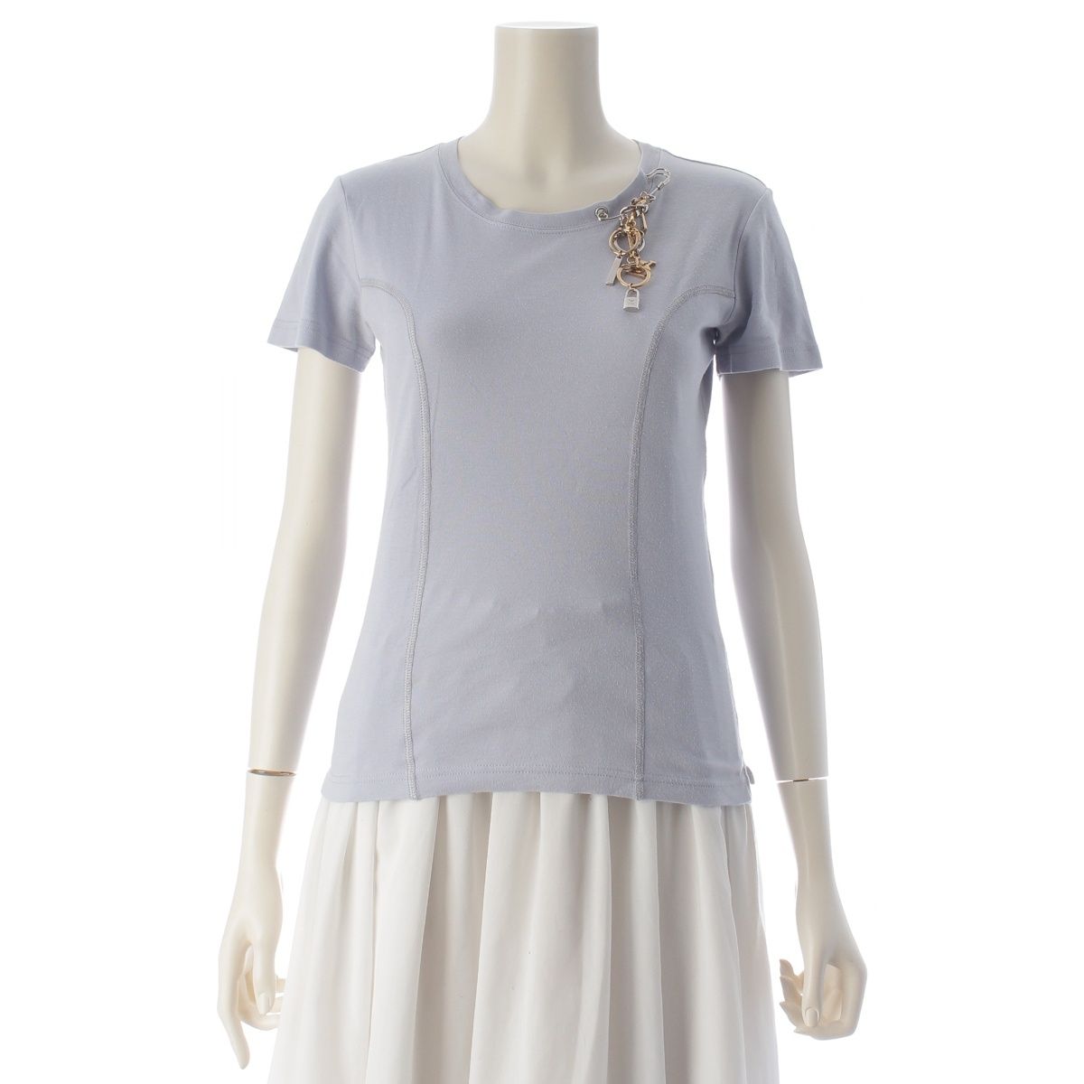 Louis Vuitton Cotton Charm Short Sleeve T-Shirt Top Blue