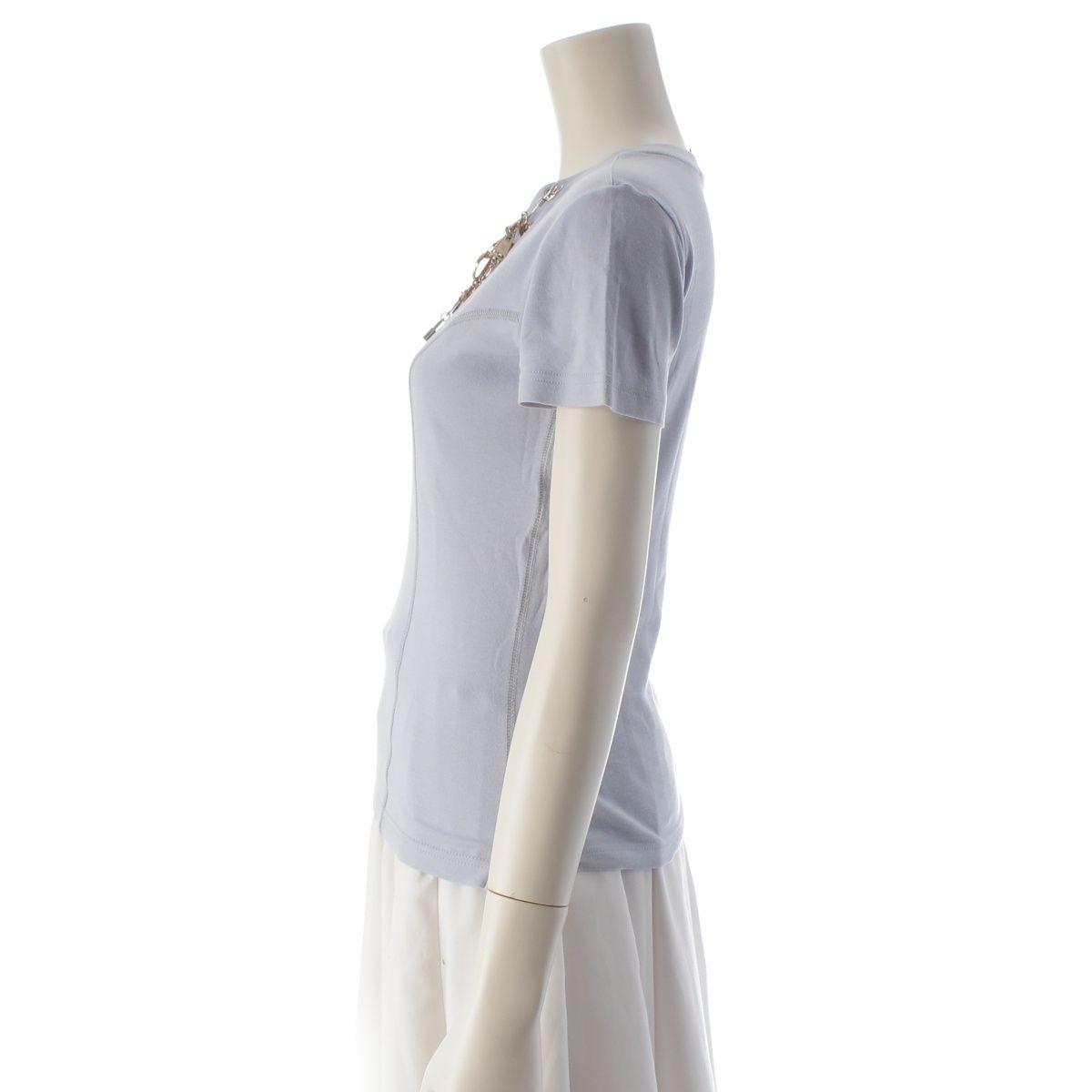 Louis Vuitton Cotton Charm Short Sleeve T-Shirt Top Blue — view 3