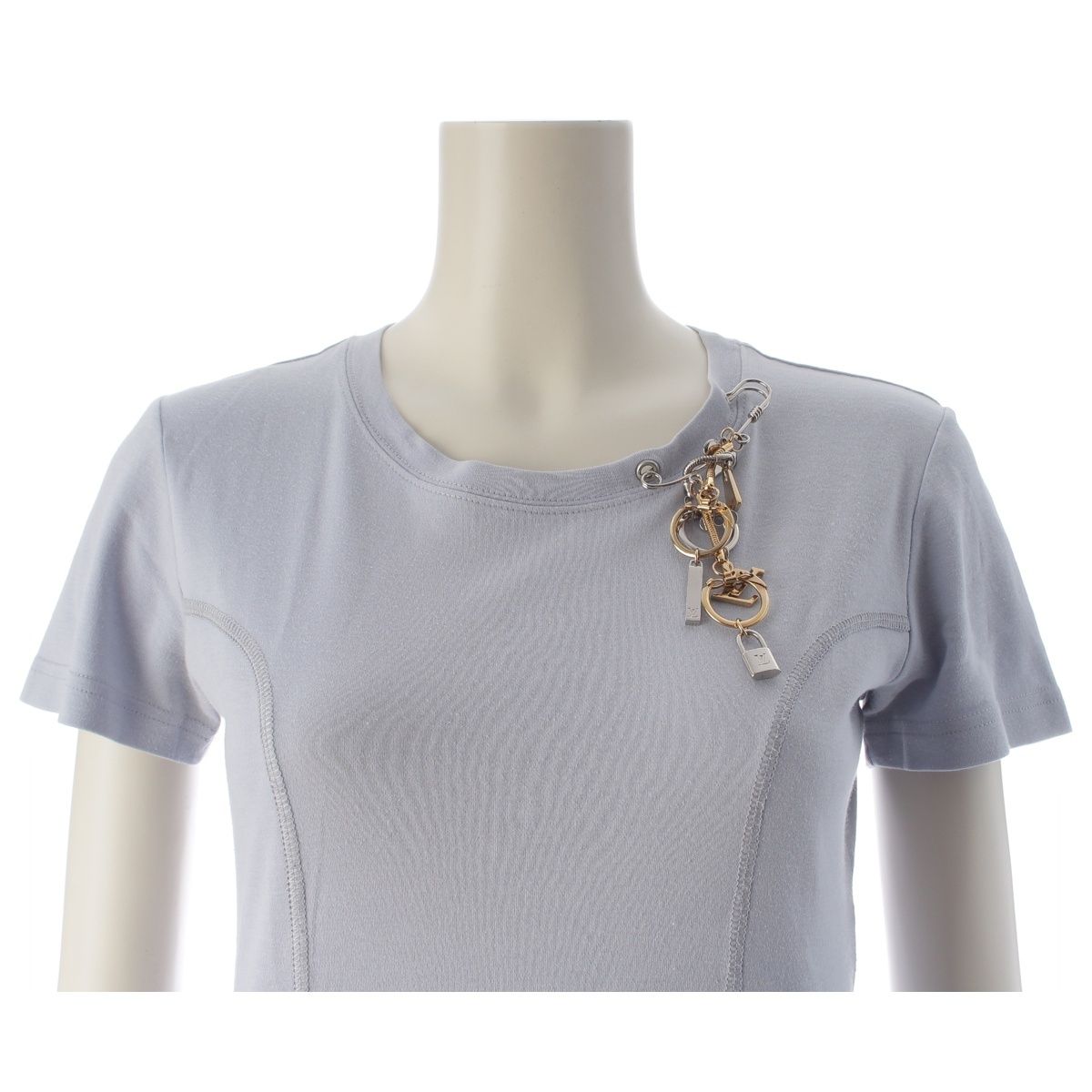 Louis Vuitton Cotton Charm Short Sleeve T-Shirt Top Blue — view 5