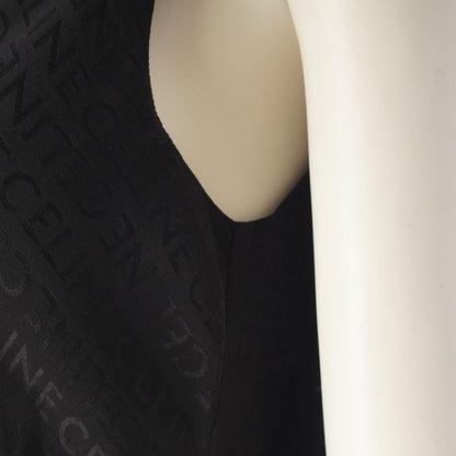 Celine Silk Logo Jacquard Dress Top Black 34 — view 7