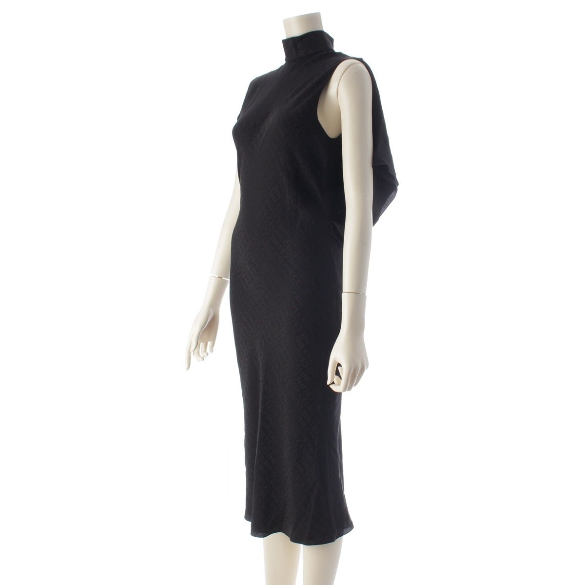 Celine Silk Logo Jacquard Dress Top Black 34 — view 2