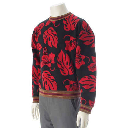 Prada Hibiscus Motif Sweatshirt Floral Pattern Black — view 2
