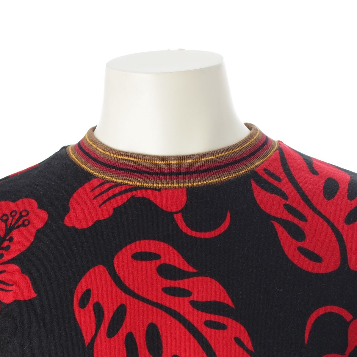 Prada Hibiscus Motif Sweatshirt Floral Pattern Black — view 5