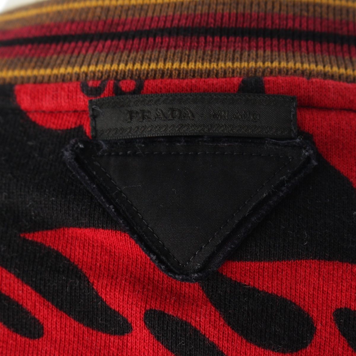 Prada Hibiscus Motif Sweatshirt Floral Pattern Black — view 8