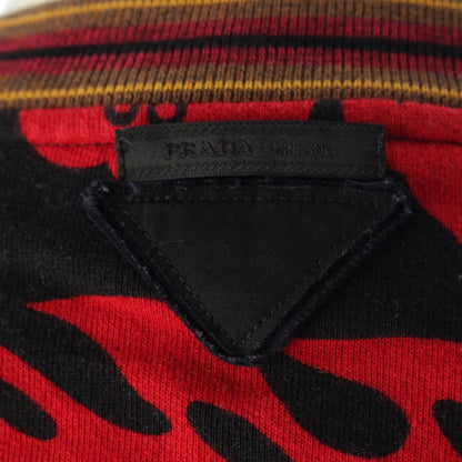 Prada Hibiscus Motif Sweatshirt Floral Pattern Black — view 8