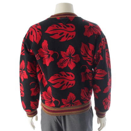 Prada Hibiscus Motif Sweatshirt Floral Pattern Black — view 4