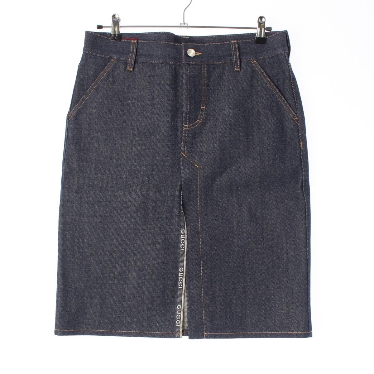 Gucci Denim Slit Skirt Indigo 40