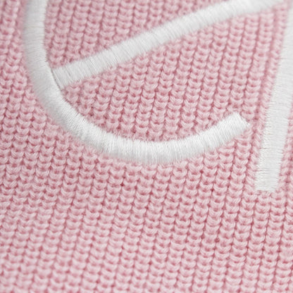 Versace Cotton Knit Re Edition Logo Embroidery Sleeveless Dress Pink 36 — view 8