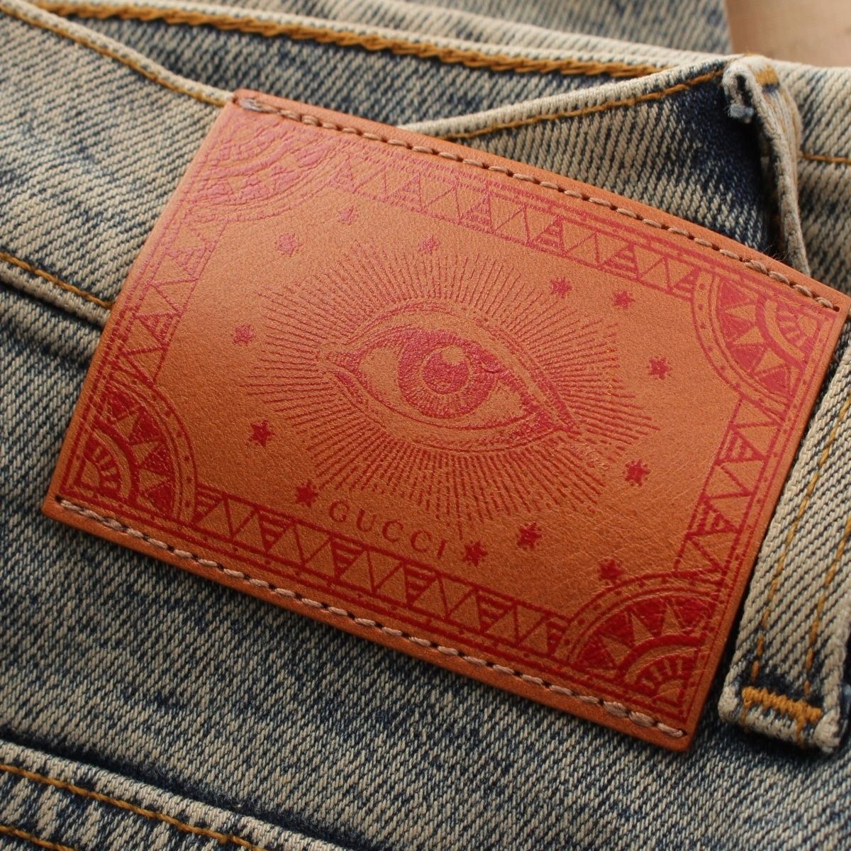 Gucci Denim Back Logo Skinny Pants Blue 22 — view 7