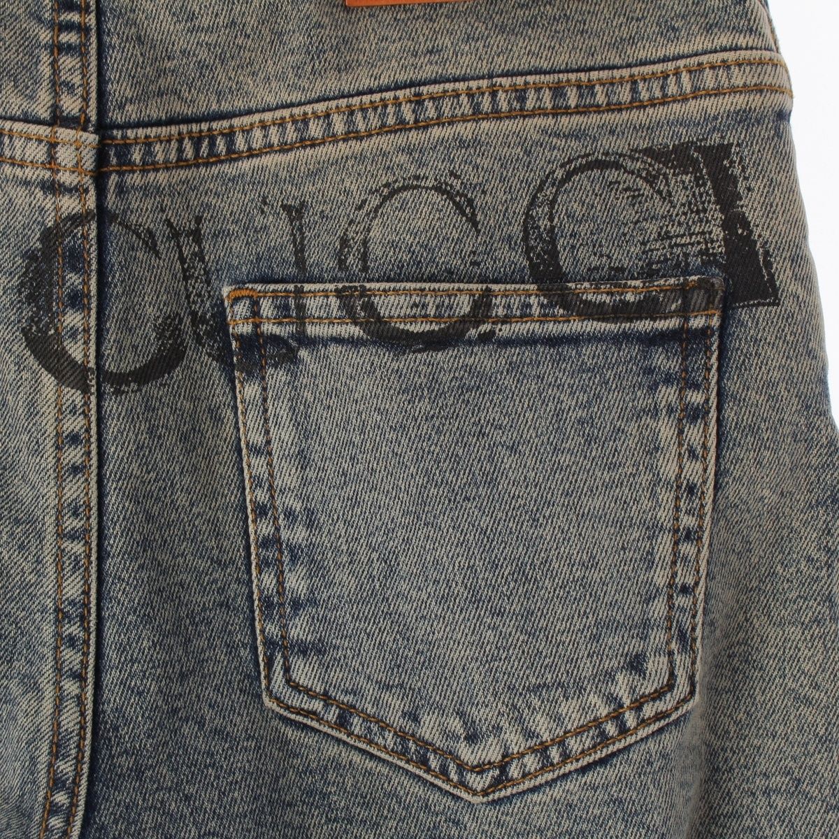 Gucci Denim Back Logo Skinny Pants Blue 22 — view 6