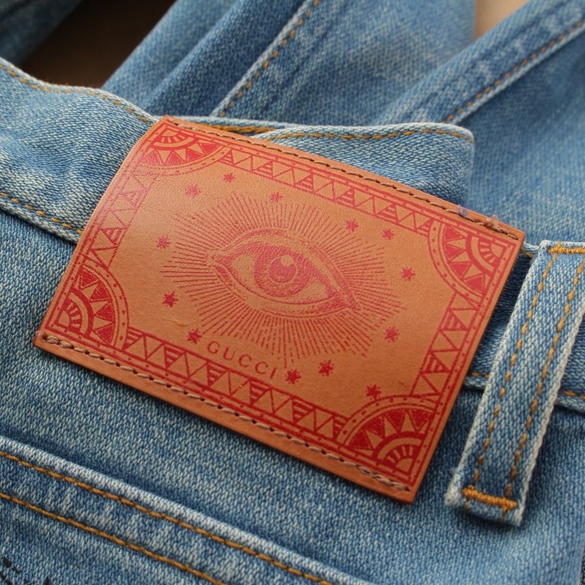 Gucci Back Logo Skinny Denim Pants Blue 22 — view 7