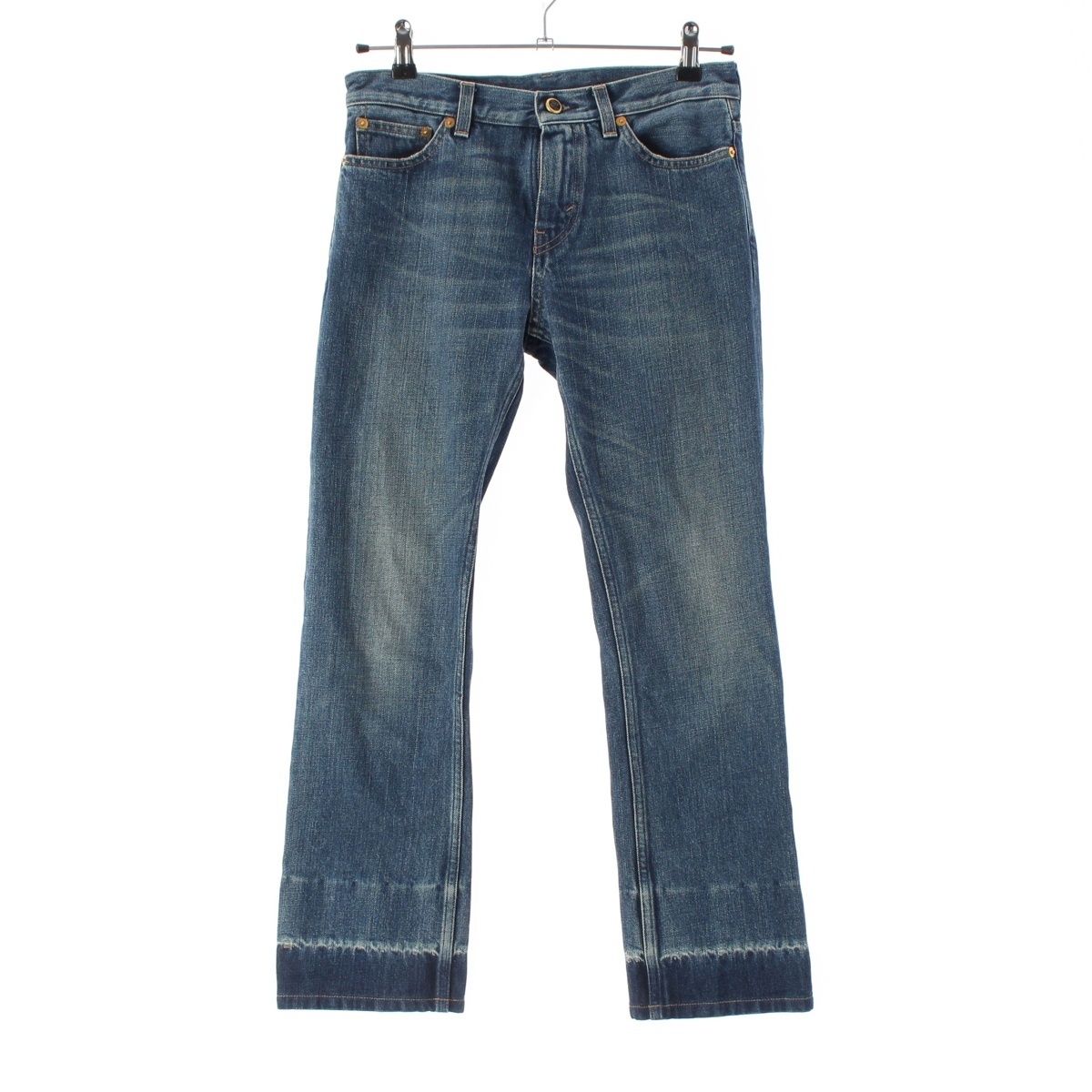 Celine Phoebe Philo Era Long Button Skinny Denim Pants 2 Blue 34
